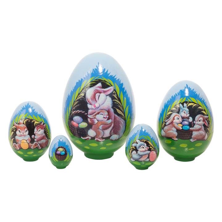 Rabbit Bungalow Nesting Easter Eggs 5pc./5"