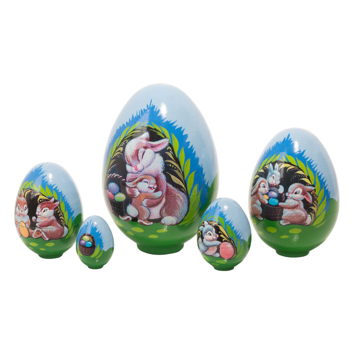 Rabbit Bungalow Nesting Easter Eggs 5pc./5"