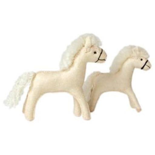 Glückskäfer wool felt horse, white