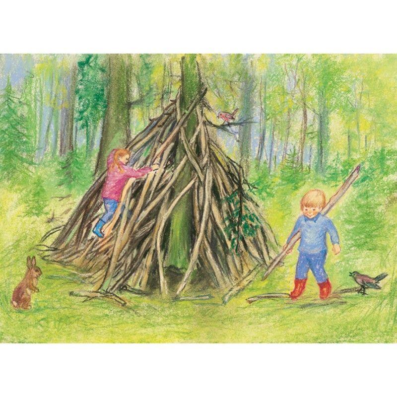 Our hut in the forest postcard