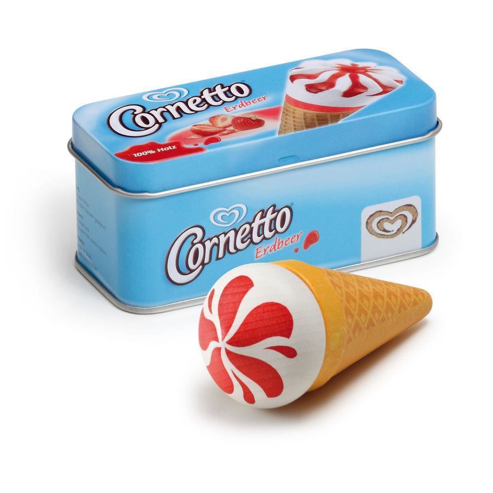 Cornetto strawberry ice cream in a tin