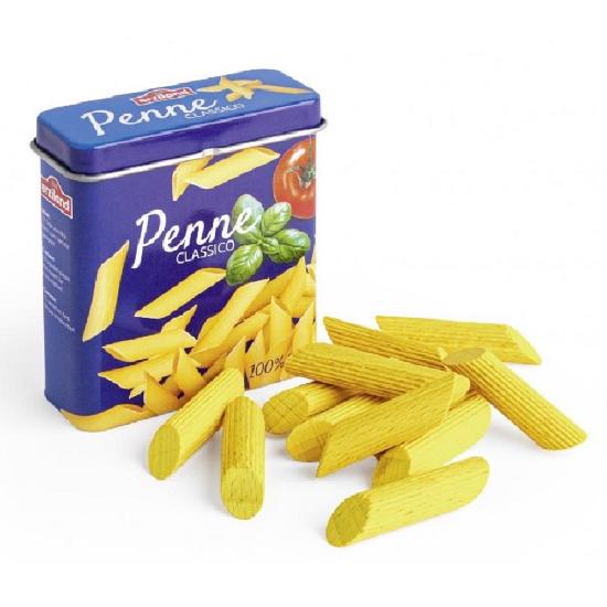 penne pasta in a tin