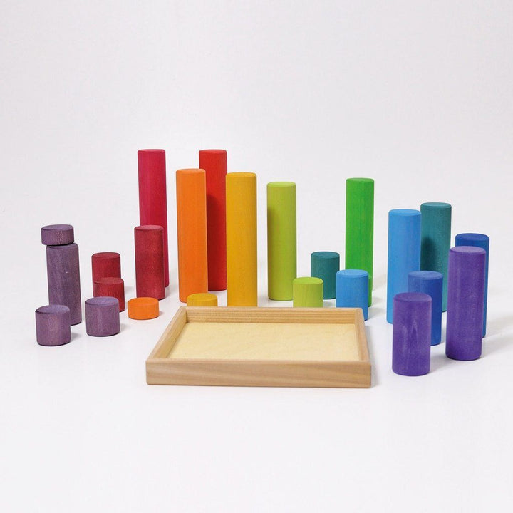 Grimm’s building rollers, rainbow large 25 pcs