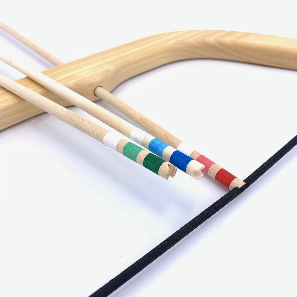 large wooden bow &amp; arrow set