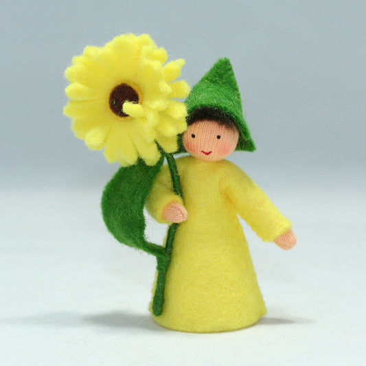 Ambrosius yellow Calendula fairy holding flower
