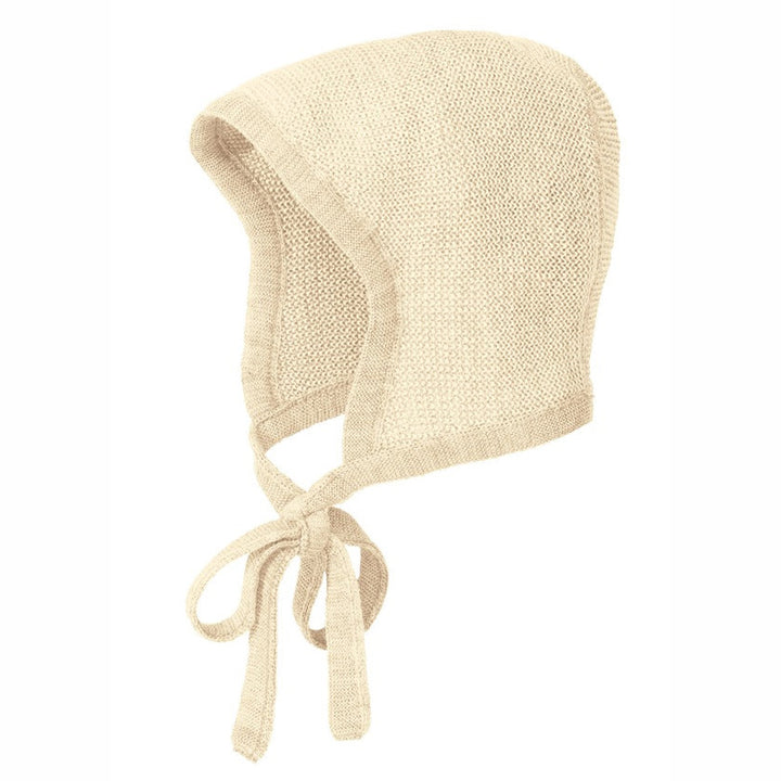 Disana knit baby bonnet