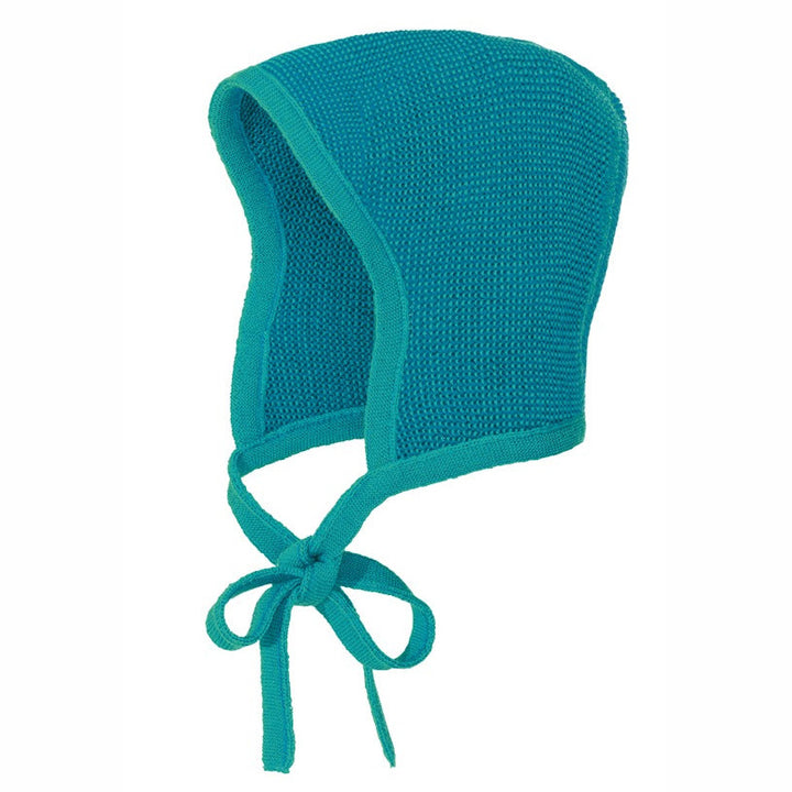 Disana knit baby bonnet