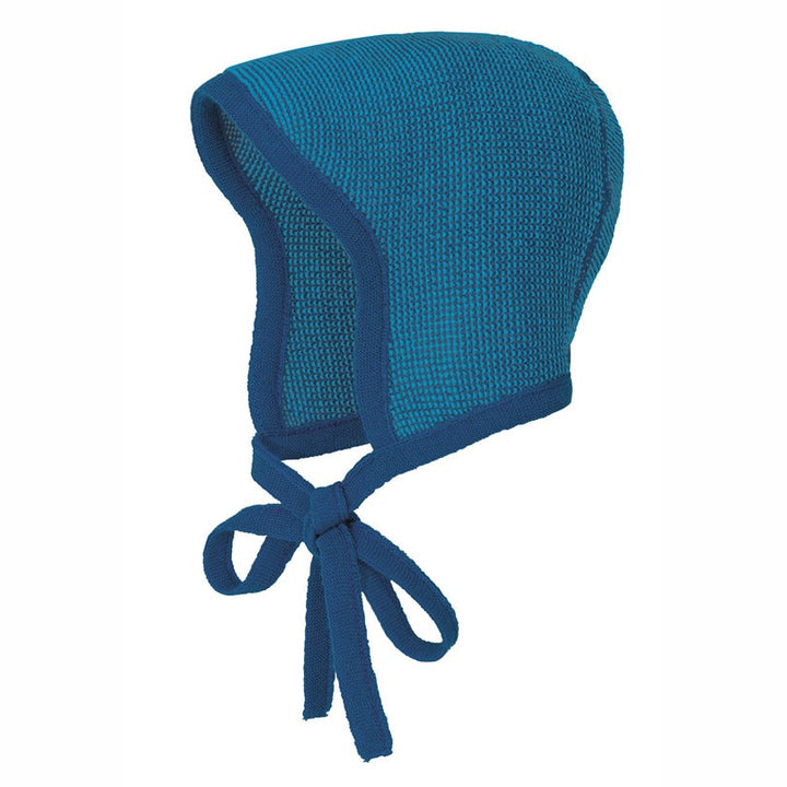 Disana knit baby bonnet