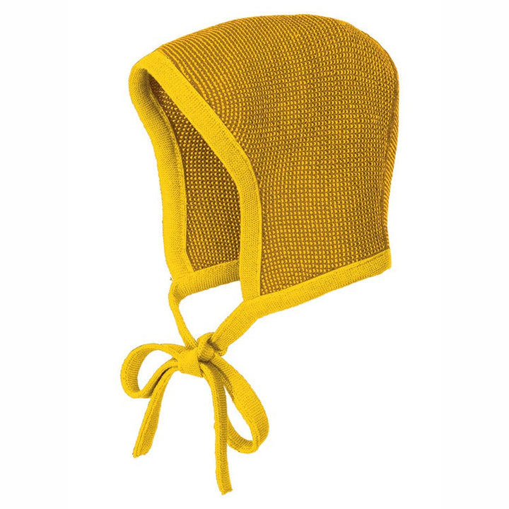 Disana knit baby bonnet