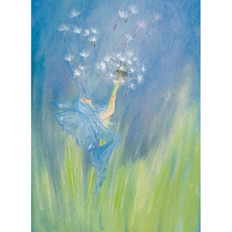Elf blowing Dandelion Fluff postcard
