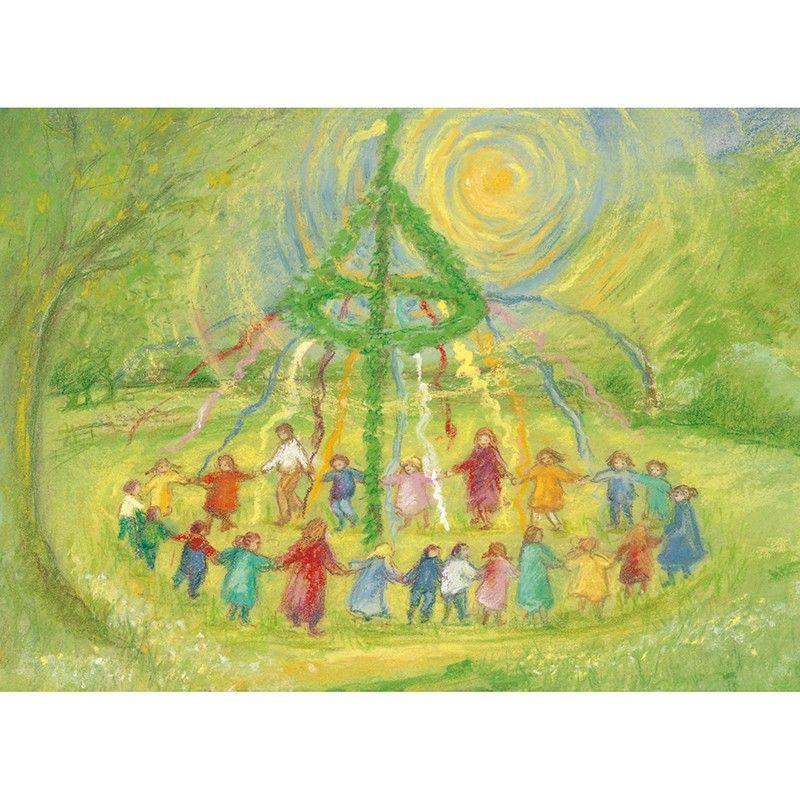 Maypole Dance postcard by M. v. Zeyl