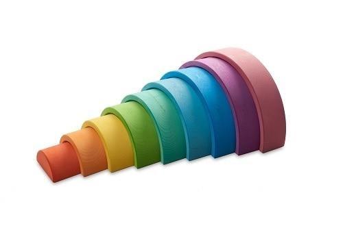 Ocamora 9 piece rainbow stacker, pink outer – Nest