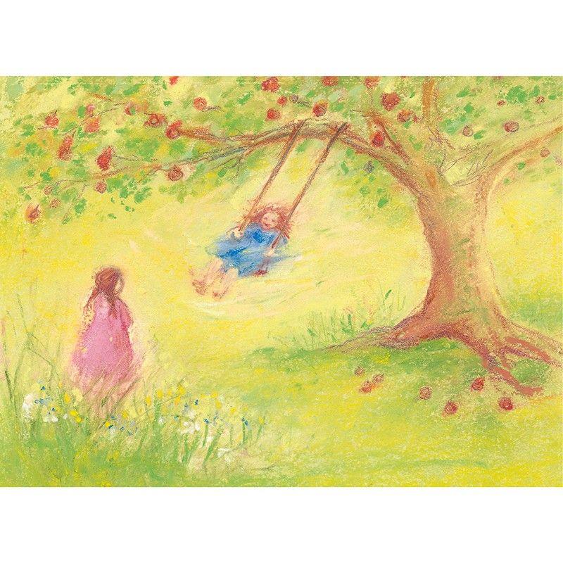 Swinging under the Apple Tree postcard