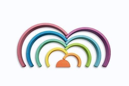 Ocamora 9 piece rainbow stacker, pink outer – Nest
