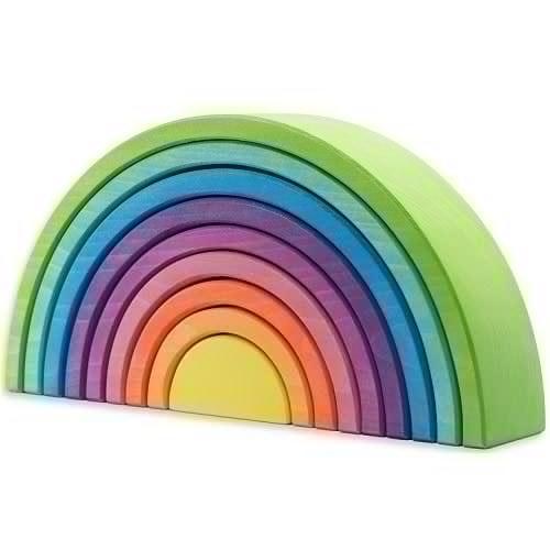 Ocamora 9 piece rainbow stacker, green outer