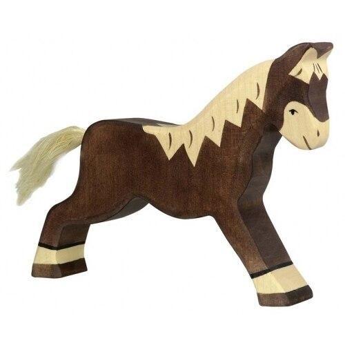 Holztiger dark brown horse, running