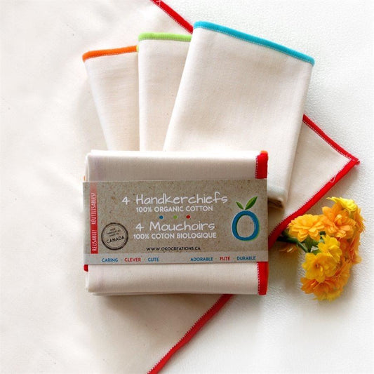 organic cotton handkerchiefs, 4-pack