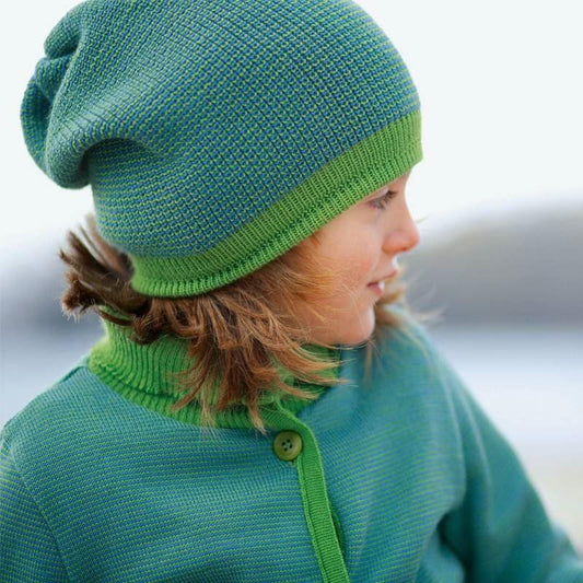 Disana long beanie knit wool cap