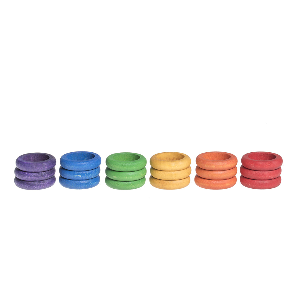 Grapat Rings, 18 pc (6 colours)