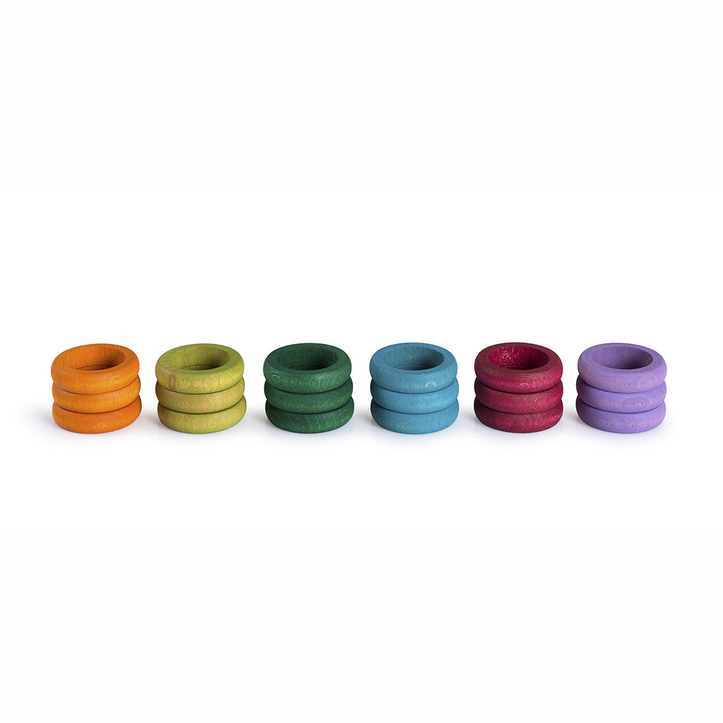 Grapat Rings, 18 pc (6 non-basic colours)
