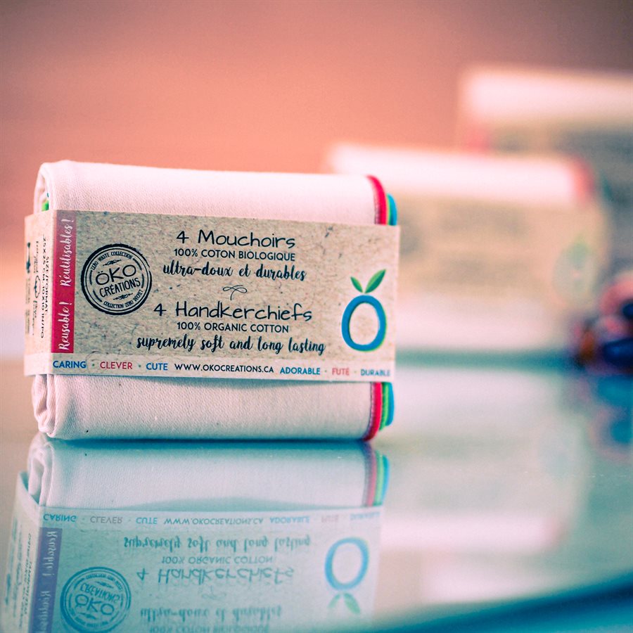 organic cotton handkerchiefs, 4-pack