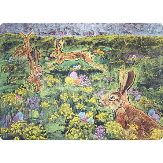 Easter chalk drawing postcard