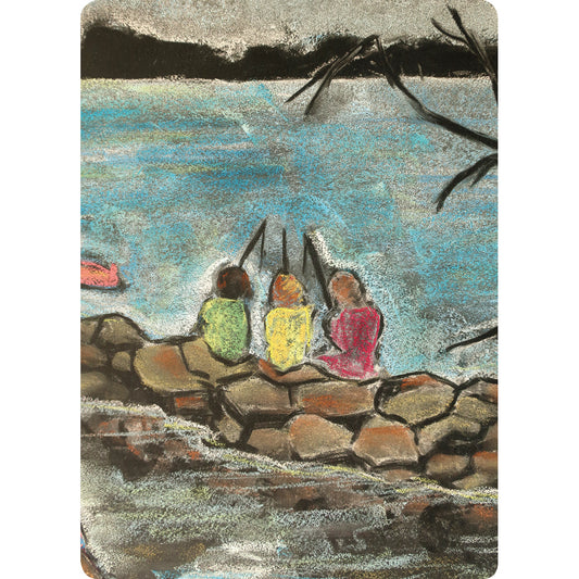 Anglers chalk postcard