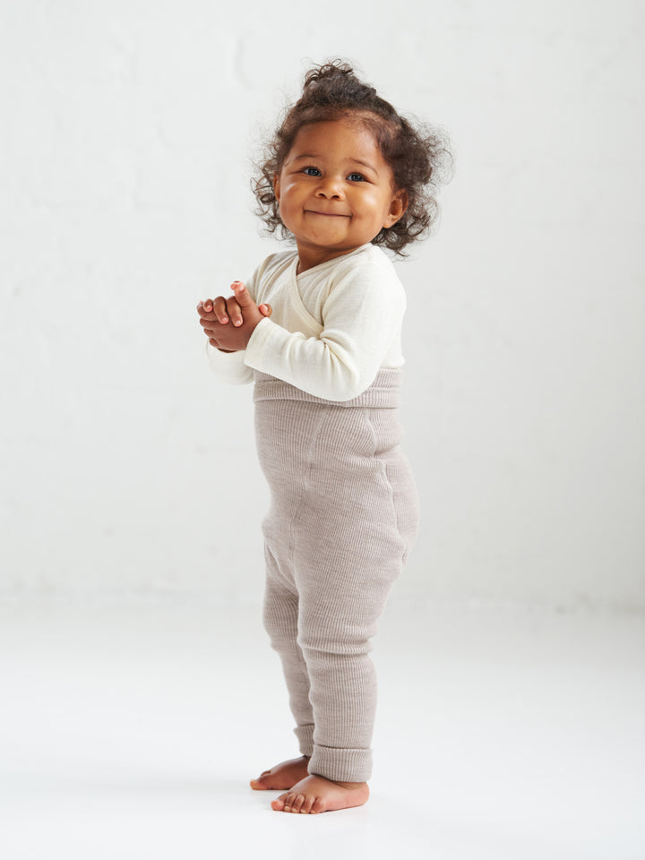 silkwool blend long-sleeved baby bodysuit