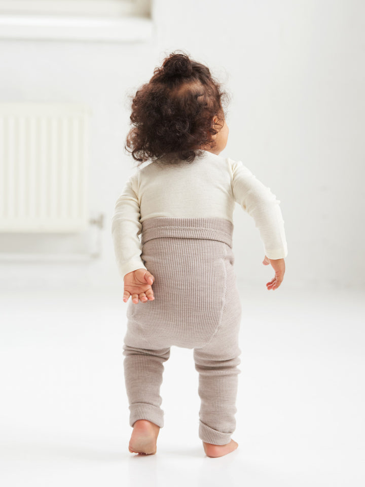 silkwool blend long-sleeved baby bodysuit