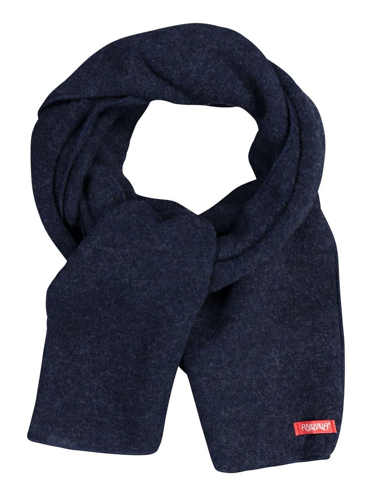 Ruskovilla wool fleece scarf, navy blue