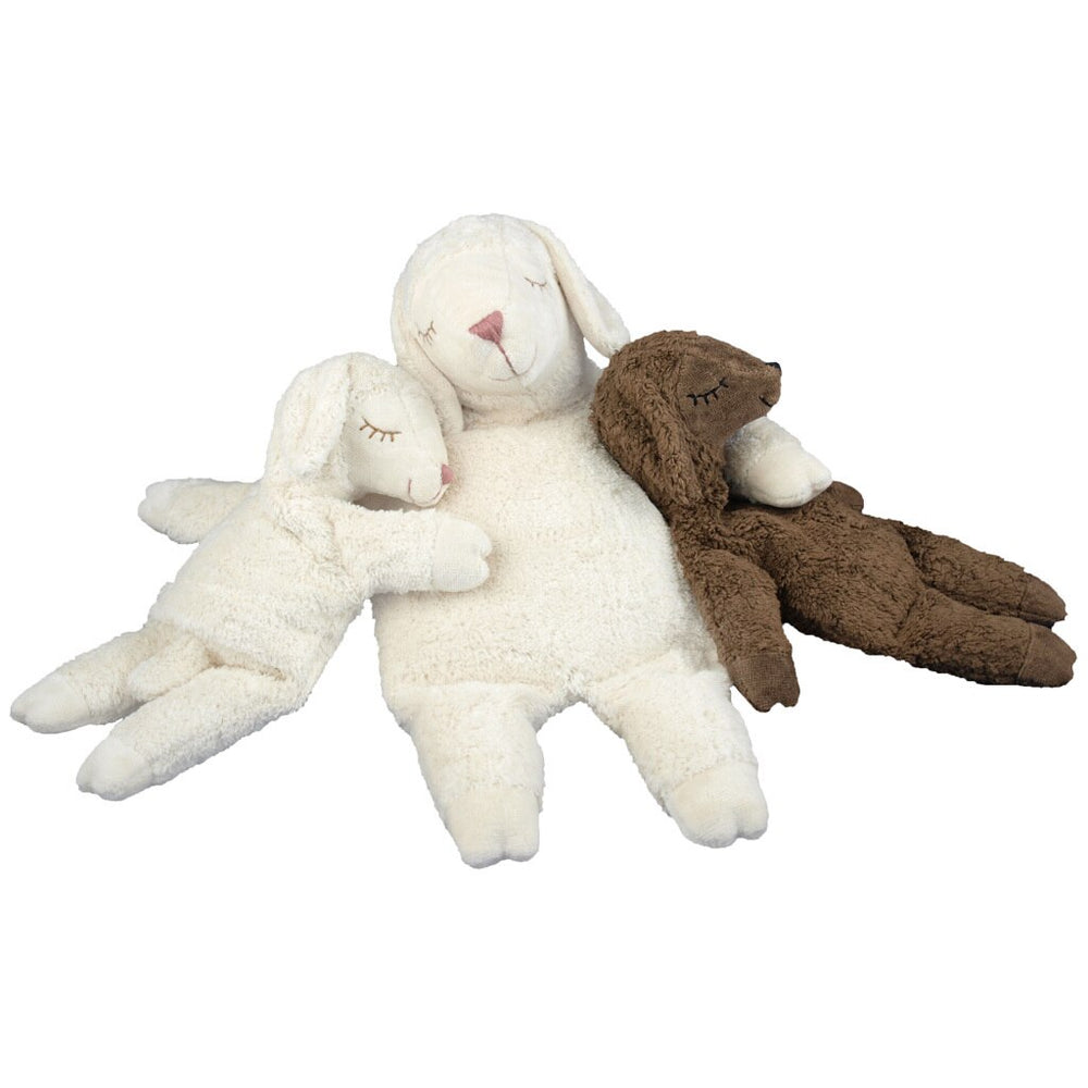 cuddly white sheep with warming inlet