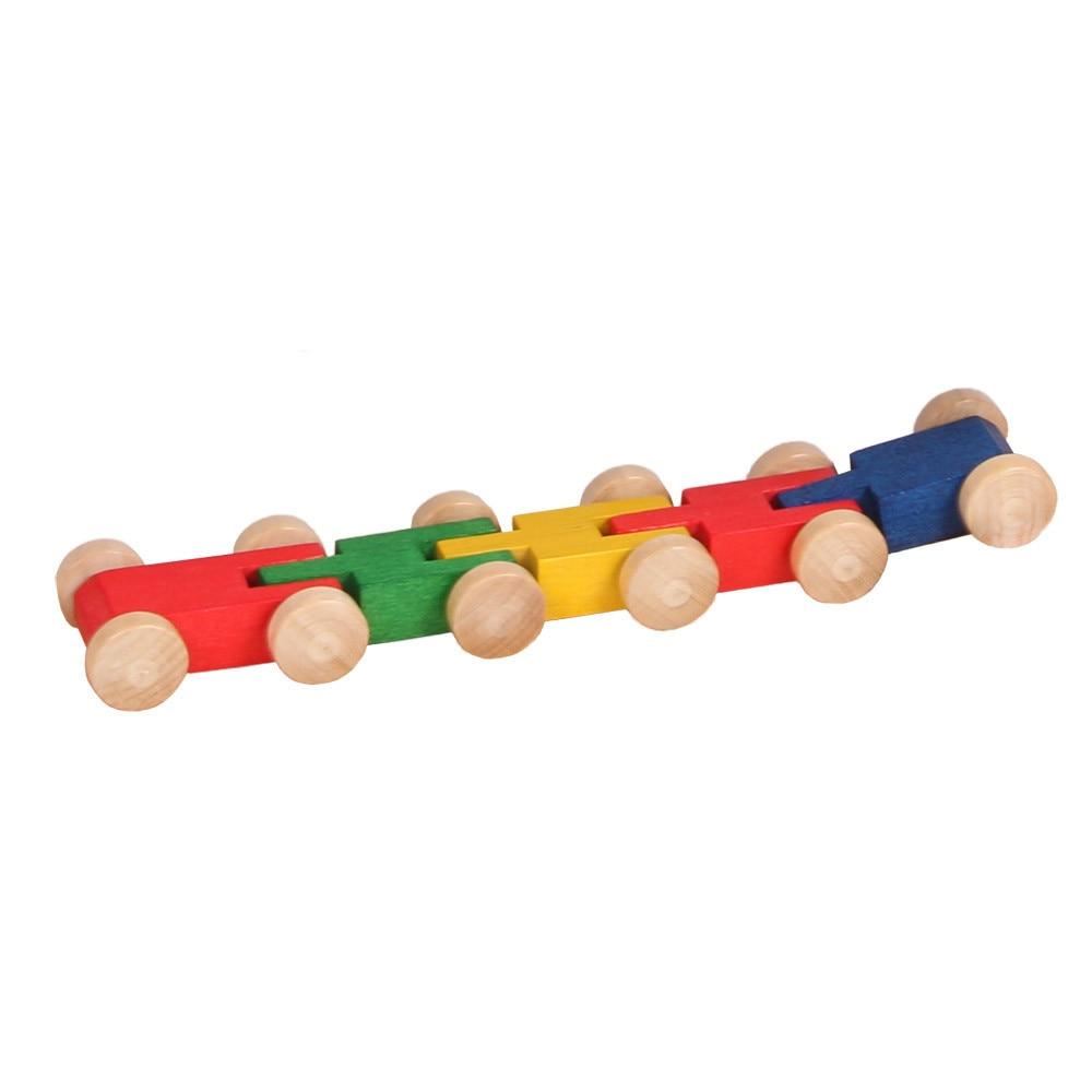 centipede of 5 wooden cars