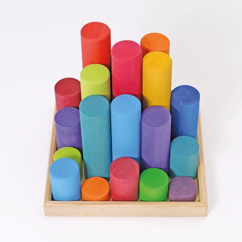 Grimm’s building rollers, rainbow large 25 pcs