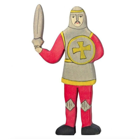 Holztiger red knight standing with sword
