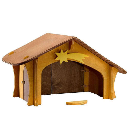 Ostheimer nativity stable with star and bird perch