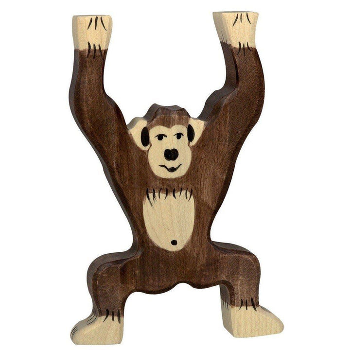 Holztiger chimpanzee standing