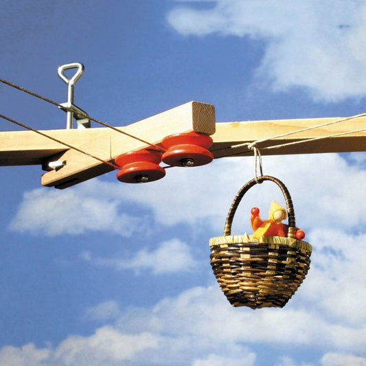 corner taking support for basket cable cars