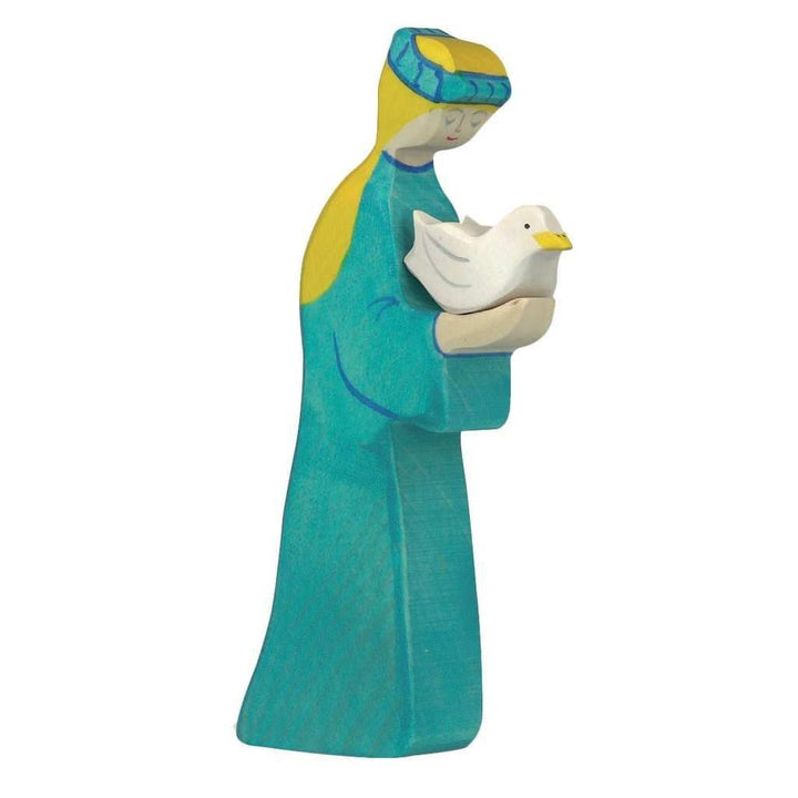 Holztiger woman with dove