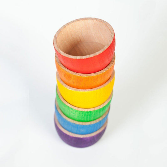 Grapat Wood Coloured Bowls, 6 pc
