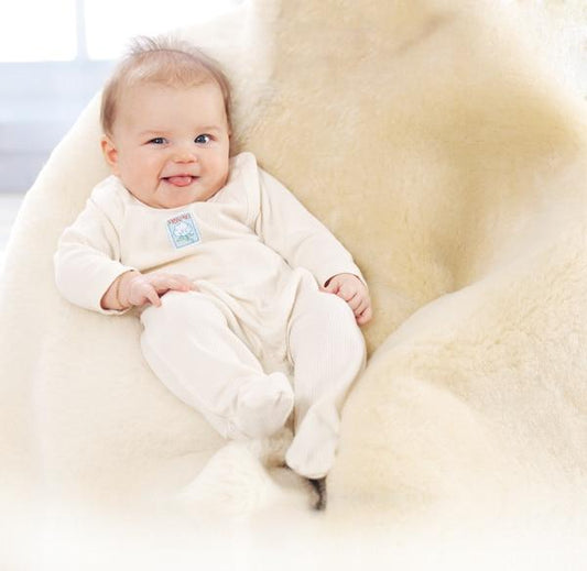 Ruskovilla organic cotton baby footed romper