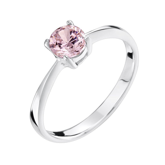 child's pink cubic zirconia sterling silver ring